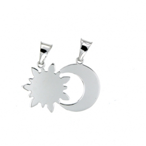 Pendente sole & luna che si divide in due ciondoli | Argento